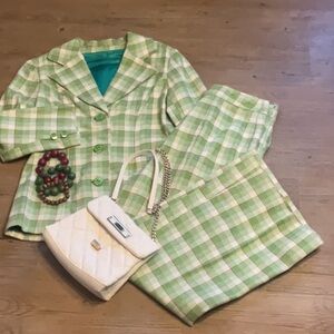 Colorful Abstract Women's suit blazer pants lined